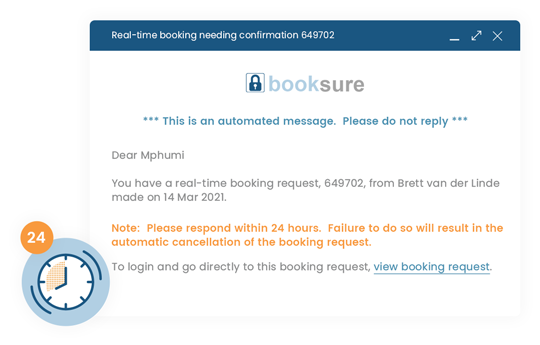 Realtime bookings